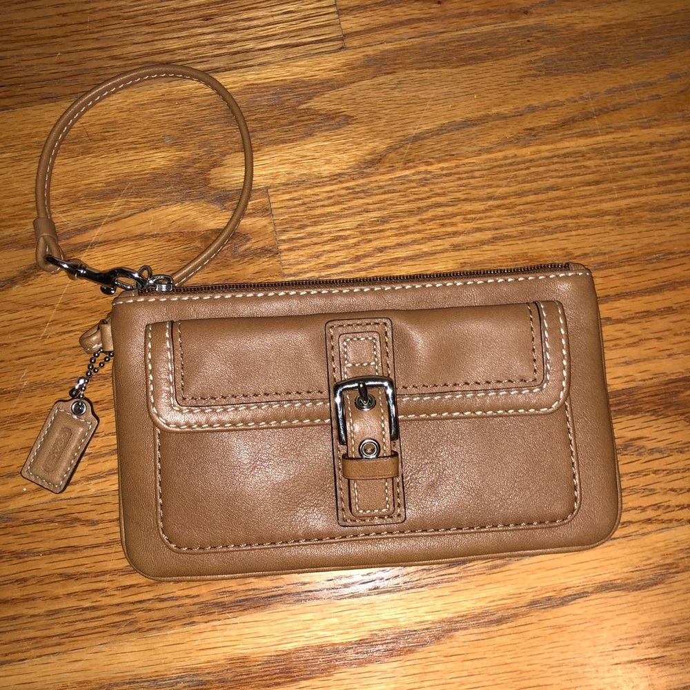 Coach Brown Wristlet